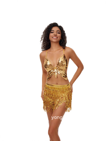 Stseenide tantsukostüüm paillettide ja küttidega, tikanditega; suvi 2022, võrgumaterjal, akrüül 70–80% ja spandeks