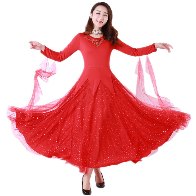 Moderné tanečné šaty na ballroom a valčík, Milk Silk látka, Spandex 70%