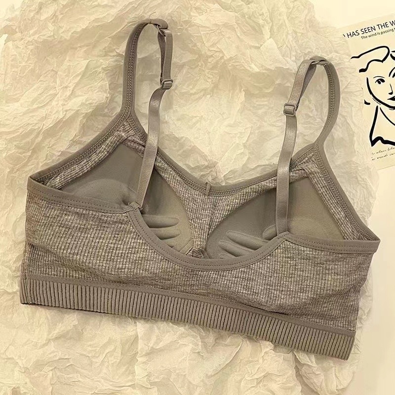Pamukasti bandeau grudnjak s tankim oblikovanim košaricama, puna pokrivenost, prozračni stražnji dio