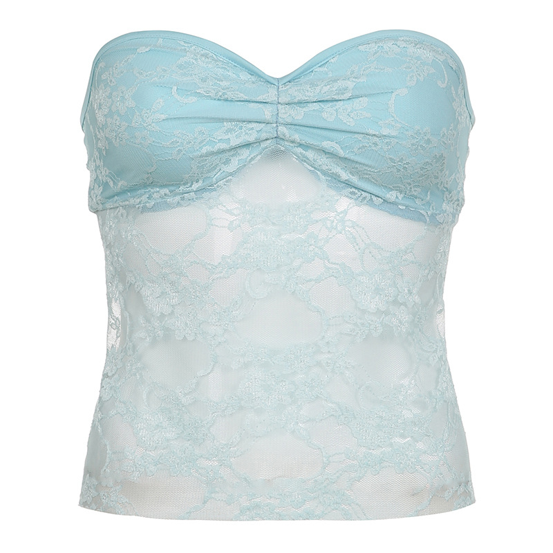Lace backless bustier top – rihmita, slim fit, lühike pikkus 40-50 cm, polüester
