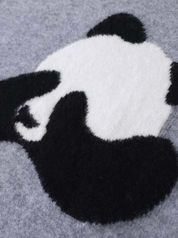 Gyapjúból készült vastag jacquard kötött pulóver, laza fazon, kerek nyakú, hosszú ujjú, 95%+ gyapjú tartalom