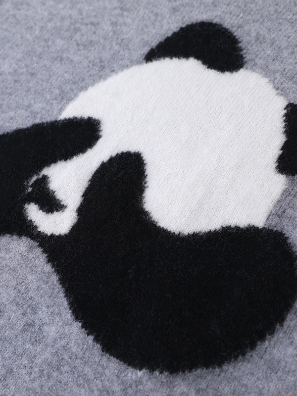 Gyapjúból készült vastag jacquard kötött pulóver, laza fazon, kerek nyakú, hosszú ujjú, 95%+ gyapjú tartalom