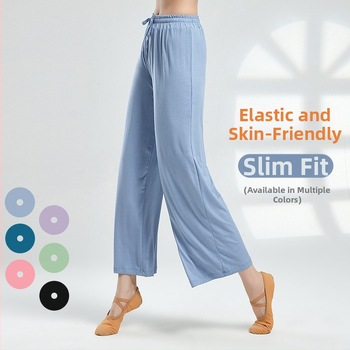 Dámske nohavice pre moderný tanec – široký strih, Modal 95% látka, na leto