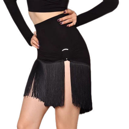 Latina tantsukleit bojtidega treeninguks – modalkangas, vooder Modal, sobib latino-, balleti- ja folkloori tantsudele, täiskasvanud naised