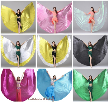 Kõhu tantsu tiivad koos vitsadega, kuldne värv, kemikaalsete kiudude segu, 90% polüester, vooder 90% polüester, täiskasvanutele, unisex, tantsuliikumiste jaoks