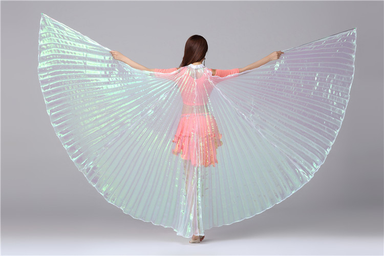 Kõhu tantsu tiivad koos vitsadega, kuldne värv, kemikaalsete kiudude segu, 90% polüester, vooder 90% polüester, täiskasvanutele, unisex, tantsuliikumiste jaoks