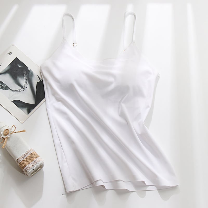 Hosszú jégselyem vállpánt nélküli felső, formázott kosarakkal, lélegző és kényelmes