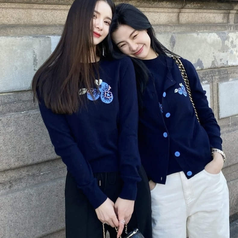 Sveter s výšivkou a kapucňou, vlnená pletenina, okrúhly výstrih, dlhé rukávy