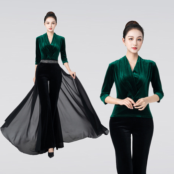 Táncos body velúr gallérral és csavart csomóval (Nesyu; Kémiai rostok keveréke; 80% poliészter; Nők számára; Tánc mozgás)