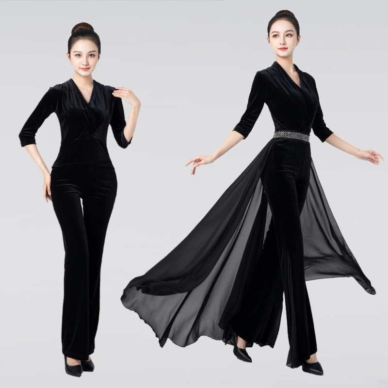 Táncos body velúr gallérral és csavart csomóval (Nesyu; Kémiai rostok keveréke; 80% poliészter; Nők számára; Tánc mozgás)