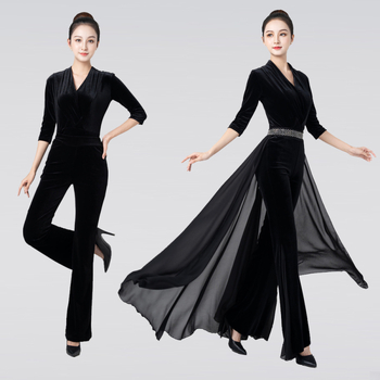 Nesyu márkájú táncbodi velúr gallérral, keverék kémiai szálakból (80% poliészter), női, táncmozgásokhoz.