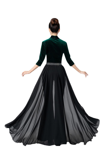 Nesyu márkájú táncbodi velúr gallérral, keverék kémiai szálakból (80% poliészter), női, táncmozgásokhoz.