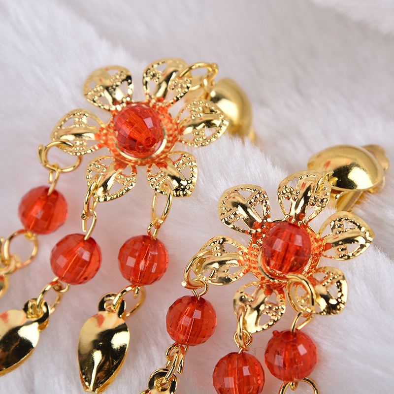 Metalne naušnice za Belly Dance s dragim kamenjem, Yan Zi Dance Rhyme - klipsi i kuka za uši, proljeće 2023