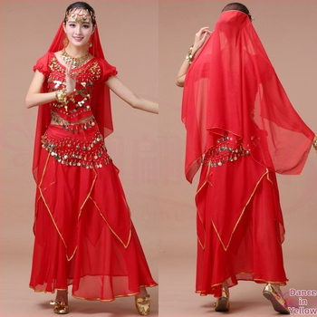 Národný tanečný kostým pre belly dance – polyesterový materiál, 100% polyester, pre dospelé ženy, na vystúpenie
