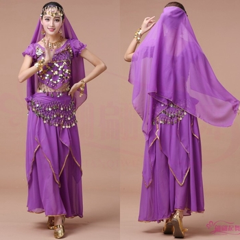 Костюм за коремни танци – полиестерен плат, 100% полиестер, за възрастни жени, за изпълнение