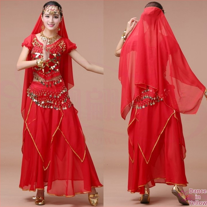 Národný tanečný kostým pre belly dance – polyesterový materiál, 100% polyester, pre dospelé ženy, na vystúpenie