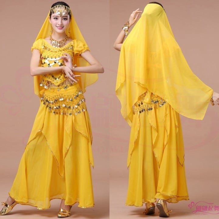 Костюм за коремни танци – полиестерен плат, 100% полиестер, за възрастни жени, за изпълнение