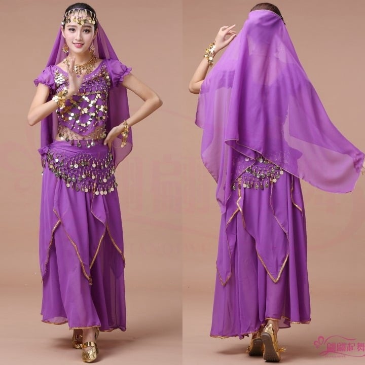 Костюм за коремни танци – полиестерен плат, 100% полиестер, за възрастни жени, за изпълнение