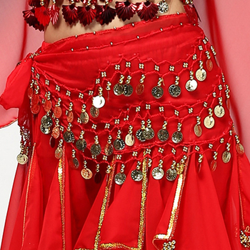 Verižica za struk za belly dance i šifon šal oko bokova za izvedbu