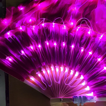 LED svjetleći rekvizit fan za belly dance – Punjivi, šifon s 30–50% spandeksom