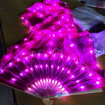 LED svjetleći rekvizit fan za belly dance – Punjivi, šifon s 30–50% spandeksom