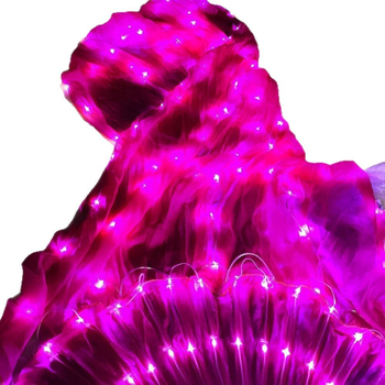LED svjetleći rekvizit fan za belly dance – Punjivi, šifon s 30–50% spandeksom