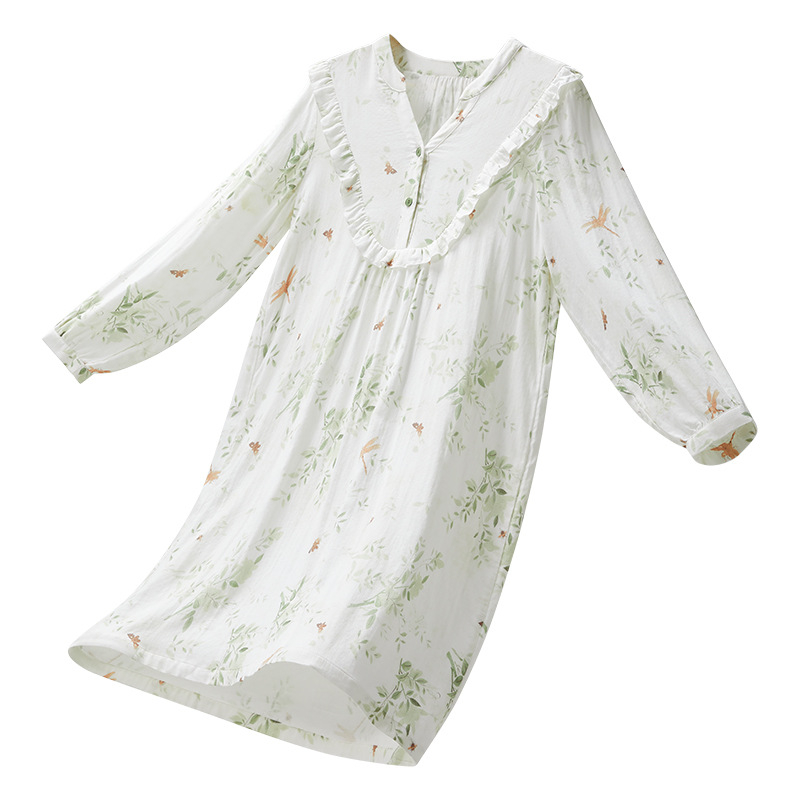 Trudnička haljina s V izrezom, dugi rukavi, mješavina vlakana bambusa (70–80%) i pamuka (≤30%), ležernog, dugog kroja haljine, proljeće 2025