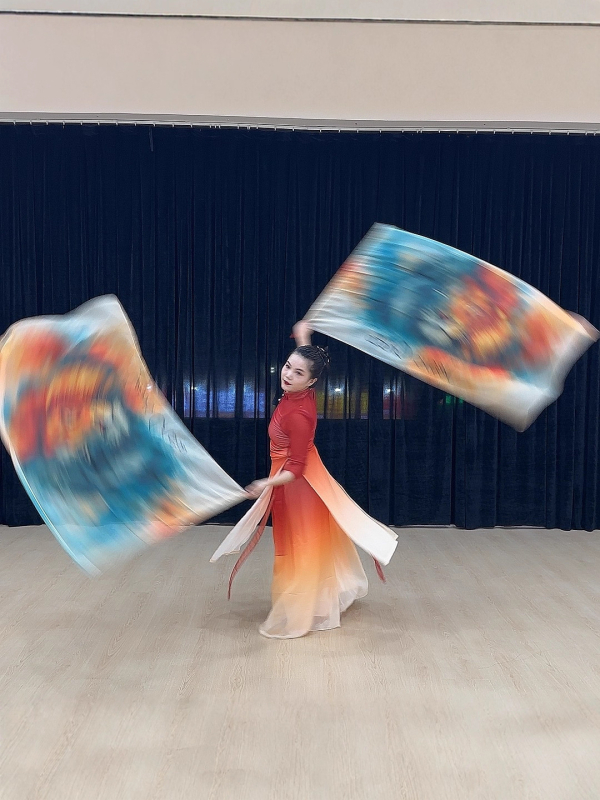 Scenski kostim za bellydance sa zastavom obožavanja, chifon tkanina, poliester 30–50%, za žene