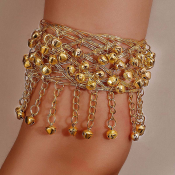 Narukvica s lancem za Belly Dance sa zvončićima — metal, elektropliranje, boemski stil, retro književnost i umjetnost