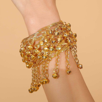 Narukvica s lancem za Belly Dance sa zvončićima — metal, elektropliranje, boemski stil, retro književnost i umjetnost