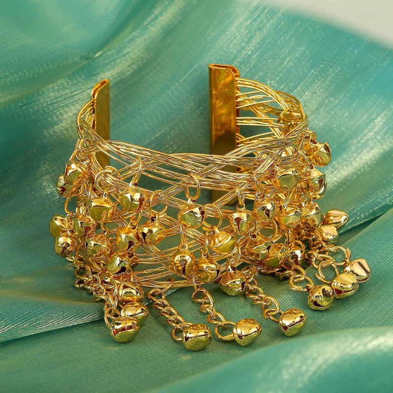 Narukvica s lancem za Belly Dance sa zvončićima — metal, elektropliranje, boemski stil, retro književnost i umjetnost