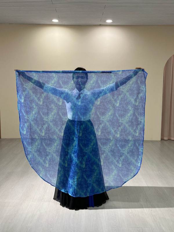 Zástava – rekvizit na tanec s teleskopickou paličkou, polyesterová látka, pre ženské výkony