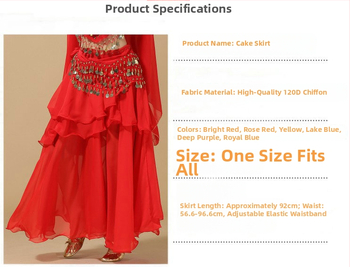 Kostým Belly Dance – indický štýl, široká sukňa s objemom, chiffon 120D, akrylový materiál, značka Yan Zi Dance Rhyme