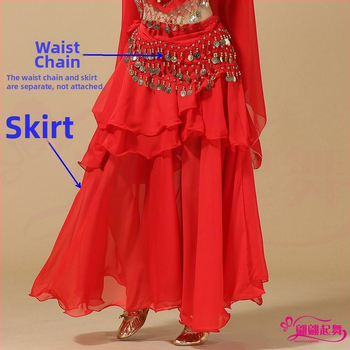 Kostým Belly Dance – indický štýl, široká sukňa s objemom, chiffon 120D, akrylový materiál, značka Yan Zi Dance Rhyme