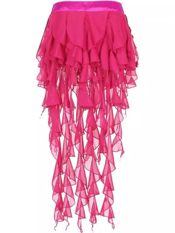 Trbušni ples šifonski pojas s lancem oko struka, glavni materijal poliester 70–80%, sekundarni poliester <30%