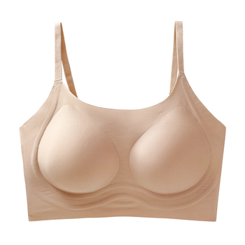 Nevidljivi sportski grudnjak bez naramenica, prozračan i oblikujući leđa, bez žice, 3/4 košarica, fiksne dvostruke trake