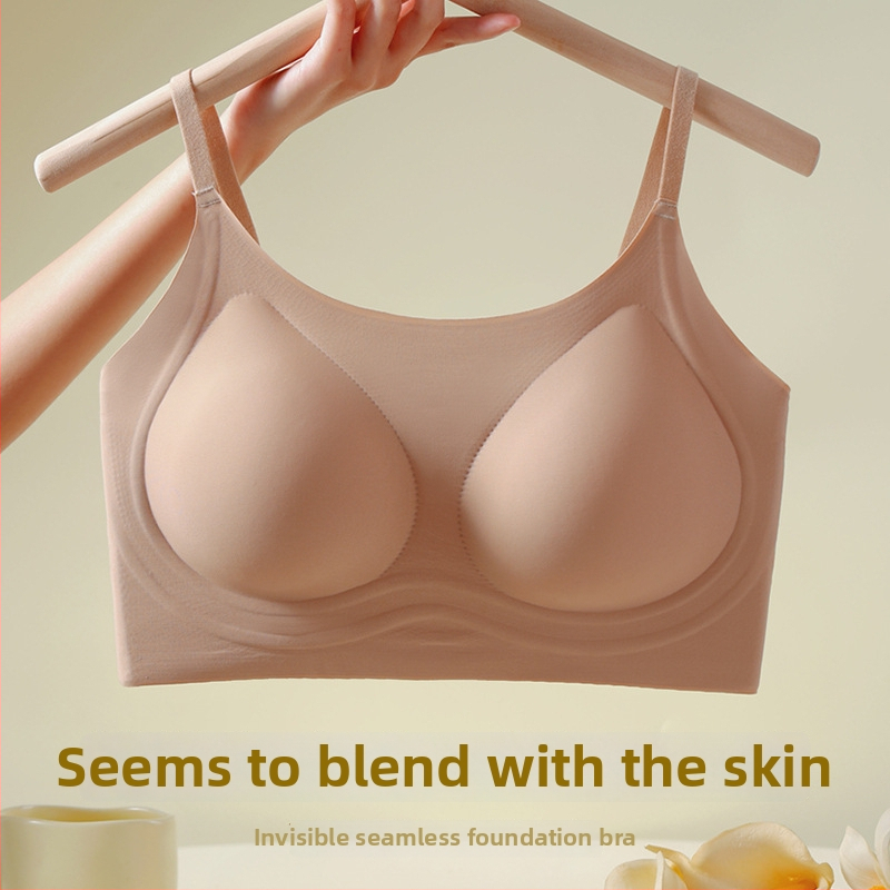 Neviditeľná športová podprsenka bez ramienok, priedušná, tvaruje chrbát, bez kovovej výstuže, 3/4 košík, pevné dvojité ramienka