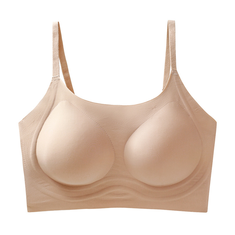 Nevidljivi sportski grudnjak bez naramenica, prozračan i oblikujući leđa, bez žice, 3/4 košarica, fiksne dvostruke trake