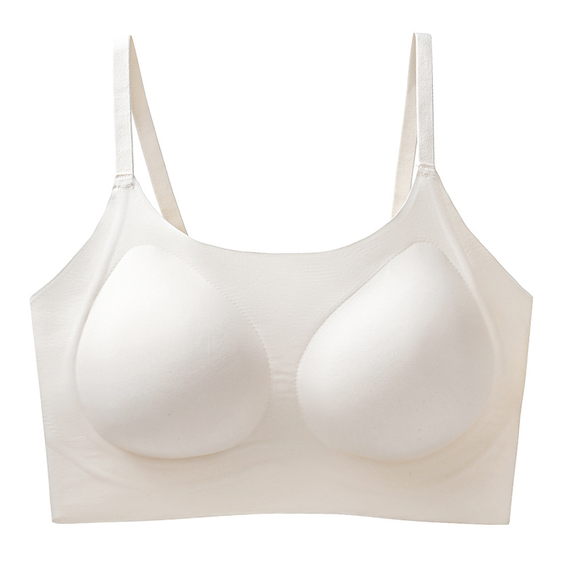 Nevidljivi sportski grudnjak bez naramenica, prozračan i oblikujući leđa, bez žice, 3/4 košarica, fiksne dvostruke trake