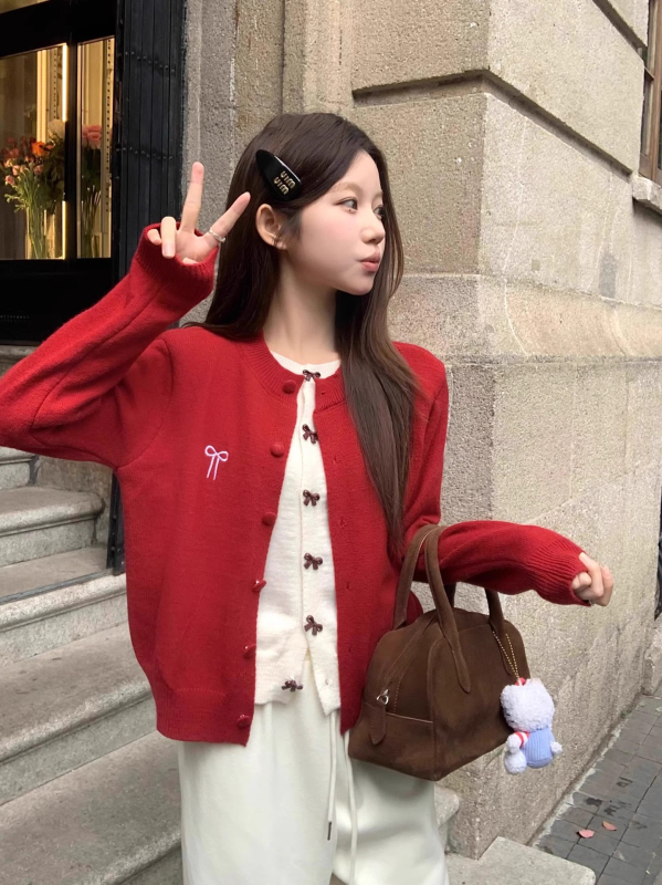 Cardigan od viskoze s lažnim dvodijelnim dizajnom, U-izrez, dugi rukavi, opušten kroj