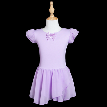 Dječji baletni jednodijelni kostim s kratkim rukavima, pamuk 70% pamuka, za djevojčice 3–8 godina