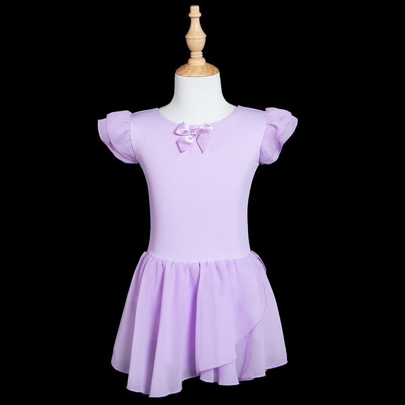 Dječji baletni jednodijelni kostim s kratkim rukavima, pamuk 70% pamuka, za djevojčice 3–8 godina