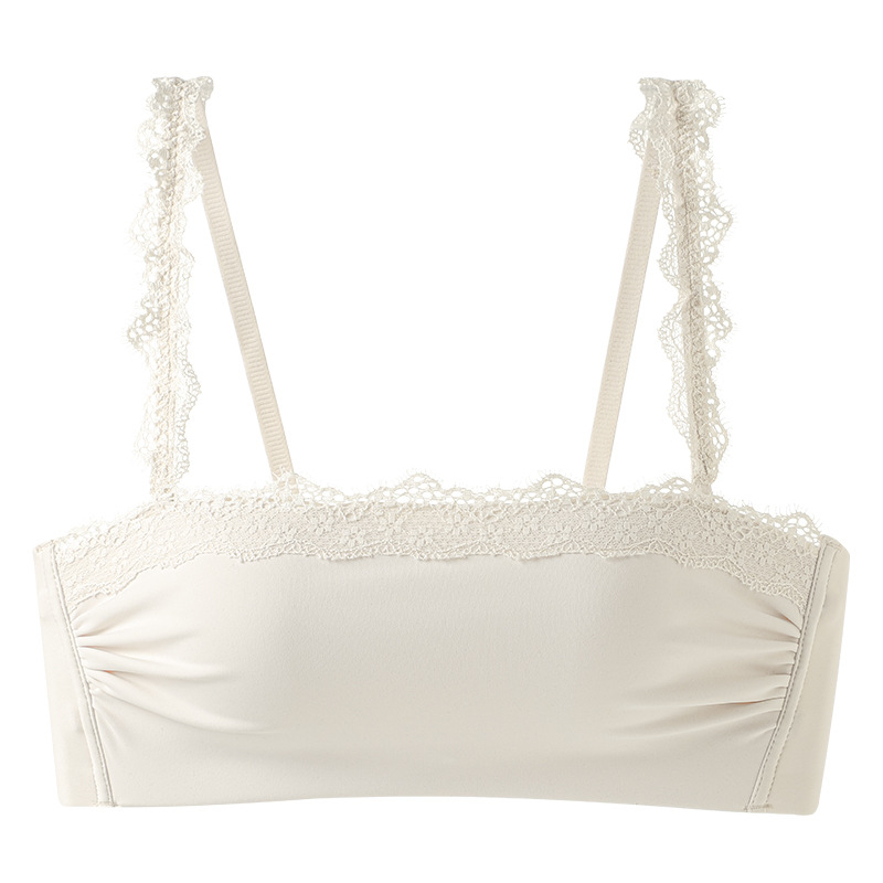 Push-Up beznaramenkasti grudnjak za mali bust — dvije opcije nošenja, protuklizni pojas. Glavni materijal: najlon; podstava: najlon; veličina košarice: 1/2; oblik košarice: tanak gore, debeli dole; odvojive dvostruke naramenice; stražnje kopče s tri reda k