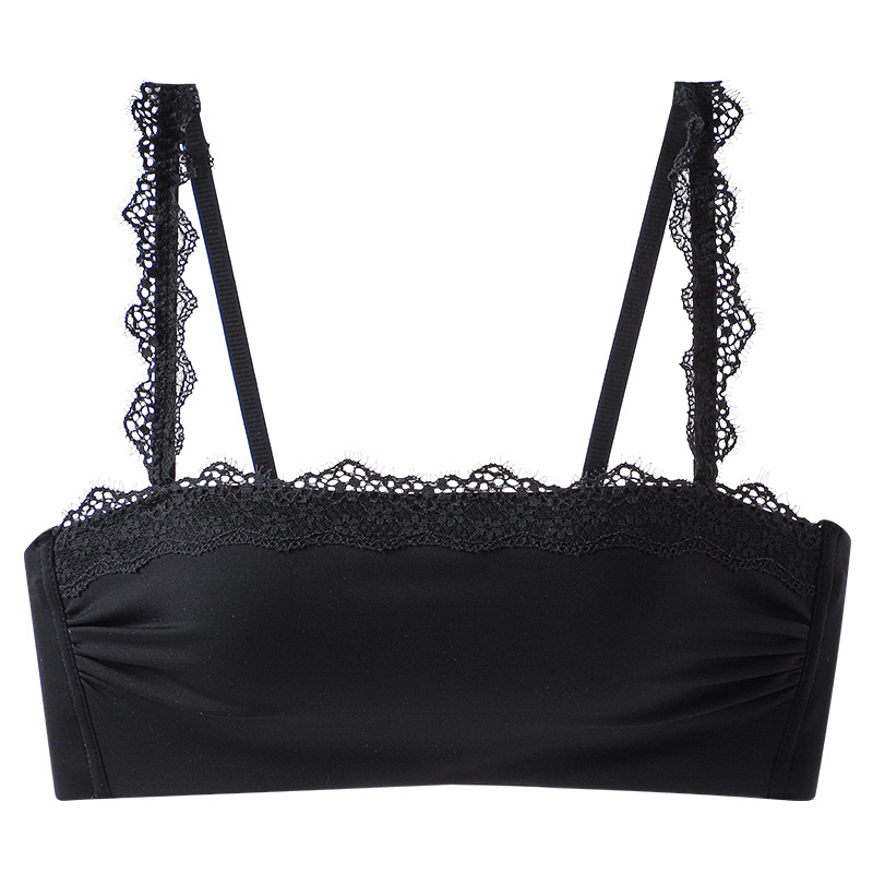 Push-Up beznaramenkasti grudnjak za mali bust — dvije opcije nošenja, protuklizni pojas. Glavni materijal: najlon; podstava: najlon; veličina košarice: 1/2; oblik košarice: tanak gore, debeli dole; odvojive dvostruke naramenice; stražnje kopče s tri reda k