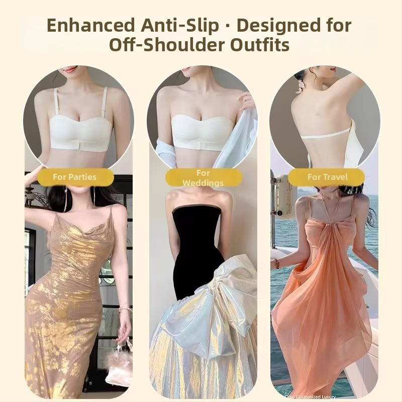 Bez naramenica nevidljivi grudnjak s prednjim zatvaračem, push-up, antislip, pune košarice