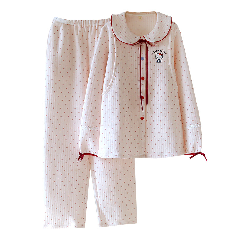 Set za majčinstvo i dojenje: kardigan s dugim rukavima i hlače, pamuk 70–80%, jesen 2024