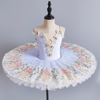 Dječji baletni kostim za nastup - tyl suknja s trakama, mekan tretman poliestera, glavna tkanina: zečje krzno; za djecu 3-8 godina (100-140 cm); šifra AL1020781186; ples: balet