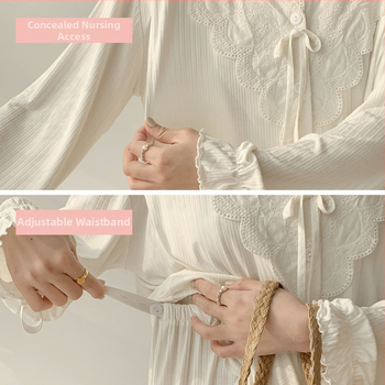 Pyžamo na dojčenie - nohavicový set, dlhý rukáv, jednobarevný modal s elastanom, otvor na dojčenie