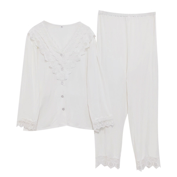 Pyžamo na dojčenie - nohavicový set, dlhý rukáv, jednobarevný modal s elastanom, otvor na dojčenie