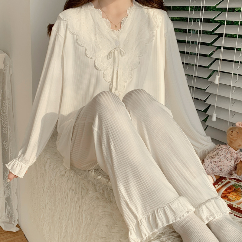 Pyžamo na dojčenie - nohavicový set, dlhý rukáv, jednobarevný modal s elastanom, otvor na dojčenie